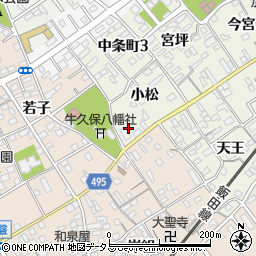 愛知県豊川市中条町小松104-2周辺の地図