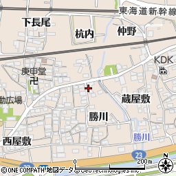 愛知県蒲郡市大塚町勝川17周辺の地図