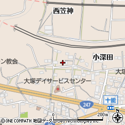 愛知県蒲郡市大塚町小深田70-1周辺の地図