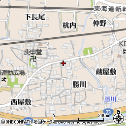 愛知県蒲郡市大塚町勝川10周辺の地図