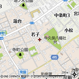 愛知県豊川市牛久保町（若子）周辺の地図