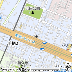 兵庫県姫路市手柄1丁目1周辺の地図