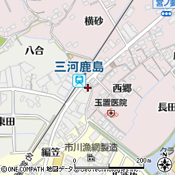 鹿島駅前周辺の地図