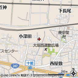 愛知県蒲郡市大塚町小深田34周辺の地図