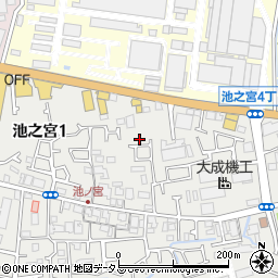 大阪府枚方市池之宮1丁目35周辺の地図