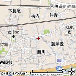 愛知県蒲郡市大塚町勝川23周辺の地図