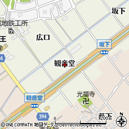 愛知県豊川市中条町観音堂周辺の地図