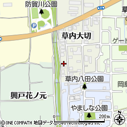 京都府京田辺市草内大切15周辺の地図