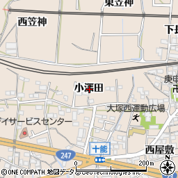 愛知県蒲郡市大塚町小深田周辺の地図