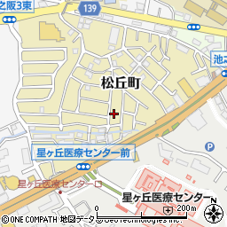 大阪府枚方市松丘町周辺の地図