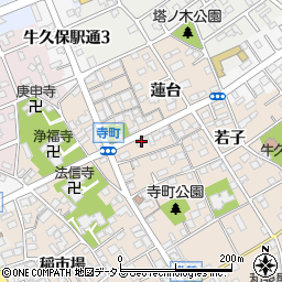 愛知県豊川市牛久保町八幡口90周辺の地図