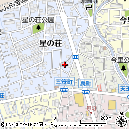 兵庫県宝塚市星の荘22-23周辺の地図