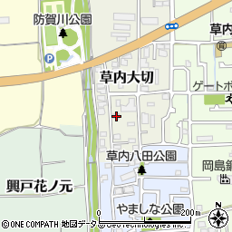 京都府京田辺市草内大切22周辺の地図