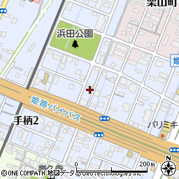 兵庫県姫路市手柄1丁目4周辺の地図