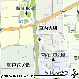 京都府京田辺市草内大切13周辺の地図