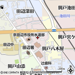 京都府京田辺市興戸犬伏21周辺の地図