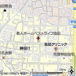 老人ホームベストライフ池田周辺の地図