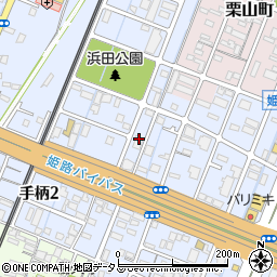 兵庫県姫路市手柄1丁目8周辺の地図