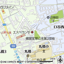 県営宝塚山本鉄筋団地周辺の地図