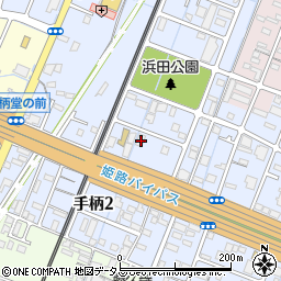 兵庫県姫路市手柄1丁目24周辺の地図