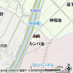 愛知県西尾市吉良町酒井赤坂周辺の地図