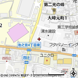大阪府枚方市大峰元町1丁目18周辺の地図