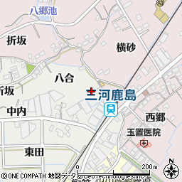 愛知県蒲郡市金平町長田周辺の地図