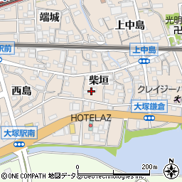 愛知県蒲郡市大塚町柴垣周辺の地図