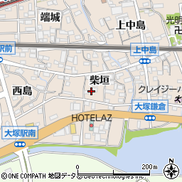 愛知県蒲郡市大塚町（柴垣）周辺の地図