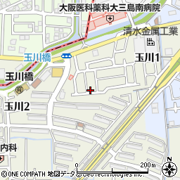 大阪府高槻市玉川1丁目12-7周辺の地図