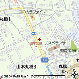 ローソン宝塚山本丸橋南店周辺の地図