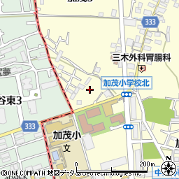 兵庫県川西市加茂3丁目11周辺の地図