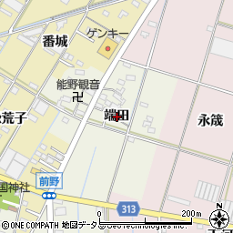 愛知県西尾市一色町前野端田周辺の地図