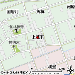 愛知県豊川市土筒町（上薮下）周辺の地図
