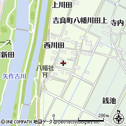 愛知県西尾市吉良町八幡川田カヤハ周辺の地図
