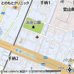 兵庫県姫路市手柄1丁目50周辺の地図