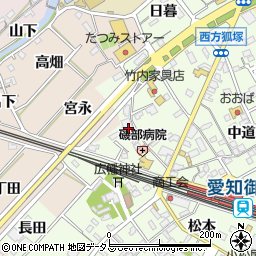 愛知県豊川市御津町西方宮長周辺の地図