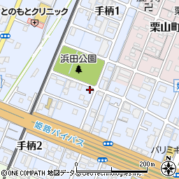 兵庫県姫路市手柄1丁目48周辺の地図