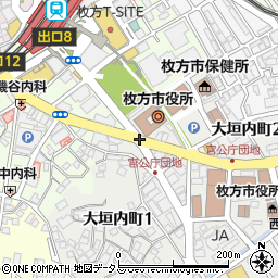 枚方市役所前周辺の地図