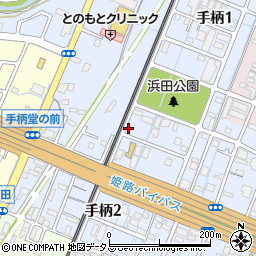 兵庫県姫路市手柄1丁目39周辺の地図