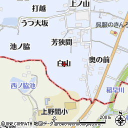 愛知県常滑市坂井白山周辺の地図