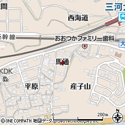 愛知県蒲郡市大塚町馬通周辺の地図