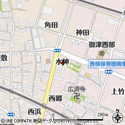 愛知県豊川市御津町赤根水神周辺の地図