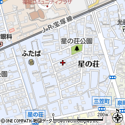 兵庫県宝塚市星の荘周辺の地図