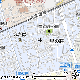 兵庫県宝塚市星の荘周辺の地図