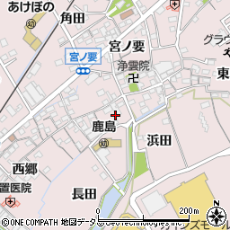 愛知県蒲郡市鹿島町中郷周辺の地図