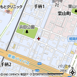 兵庫県姫路市手柄1丁目53周辺の地図