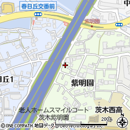 大阪府茨木市紫明園5-17周辺の地図