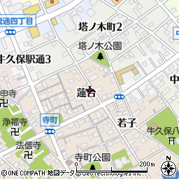 愛知県豊川市牛久保町蓮台周辺の地図