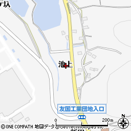愛知県西尾市吉良町友国池上周辺の地図